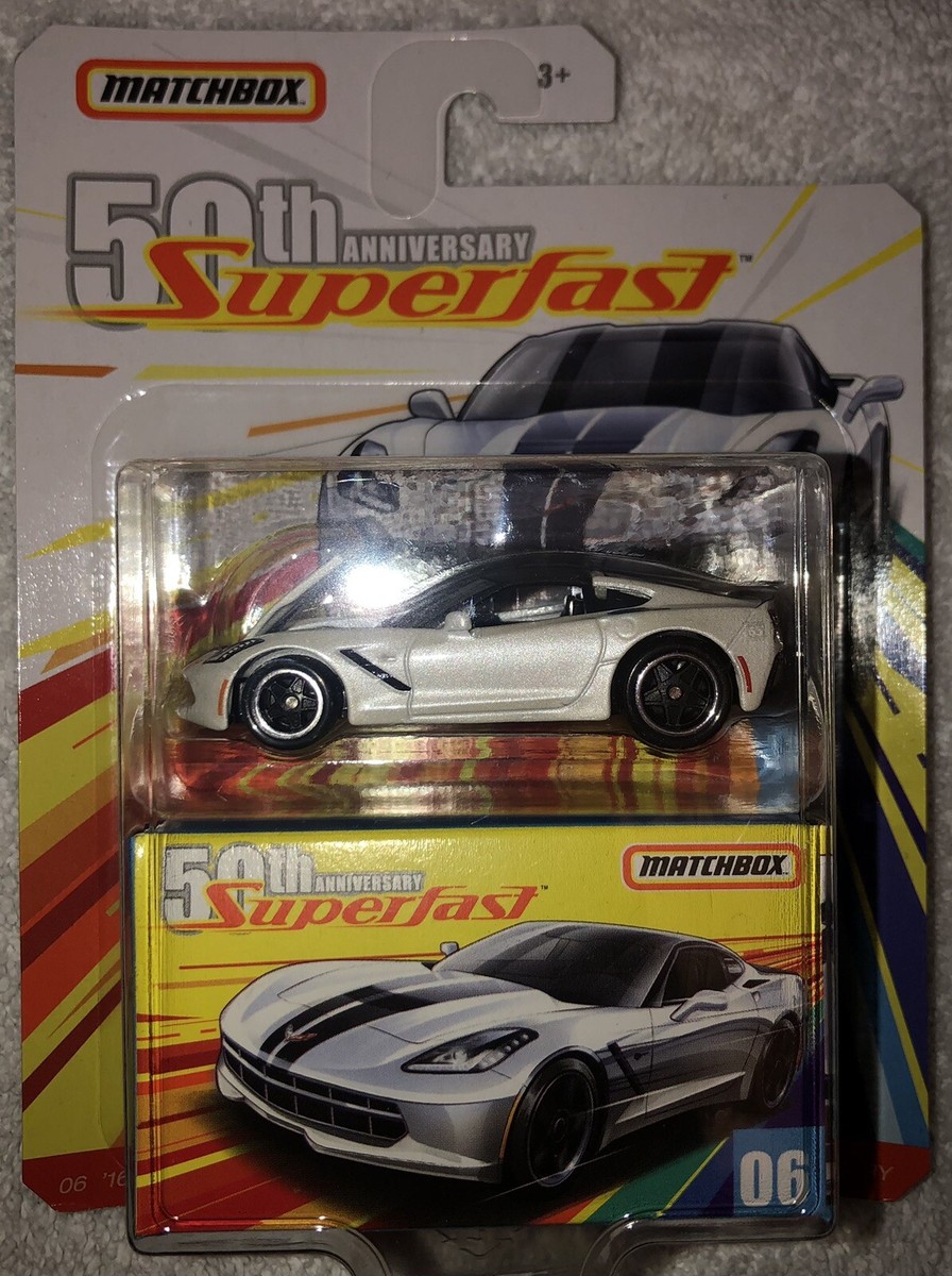Matchbox 50th Anniversary Superfast 2016 White Corvette Stingray