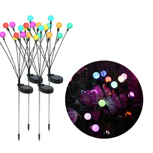 2-8 PCS Swaying LED Solar Powered Garden Lights Outdoor Stake Firefly Patio Lamp - Picture 12 of 33