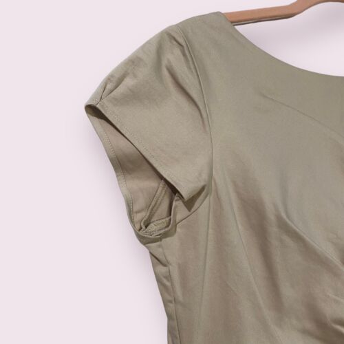 Vestido Pierre Cardin Paris Para Mujer Talla 38 EE. UU. Mediano Caqui Acanalado Tachonado Verano - Imagen 10 de 19