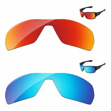 Lenslog Ice Blue  Fire Red Polarized Replacement Lenses For-Oakley Offshoot