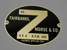 6 HP Fairbanks Morse Brass Name Plate Ignitor Gas Engine Motor  