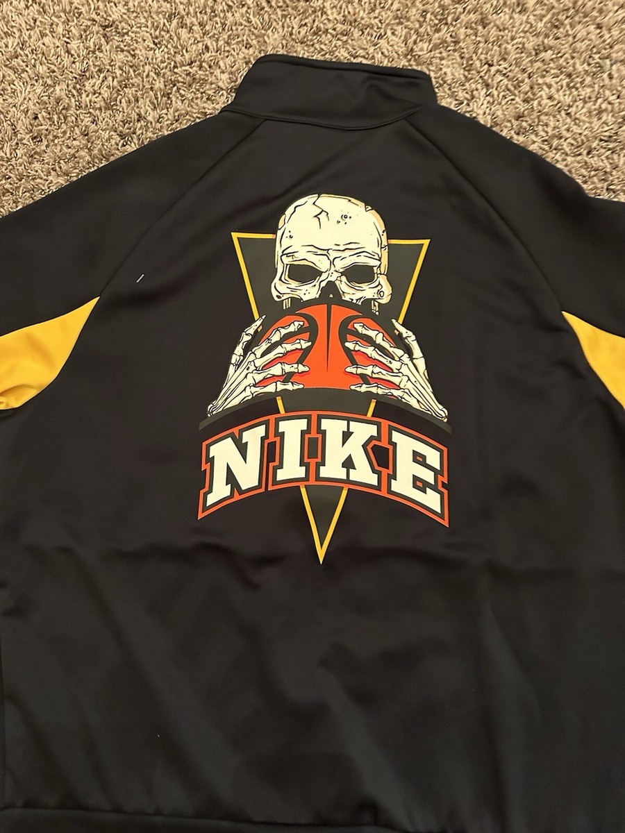 Nike Men's Jacket Basketball Frenzy Skull Black Orange Yellow