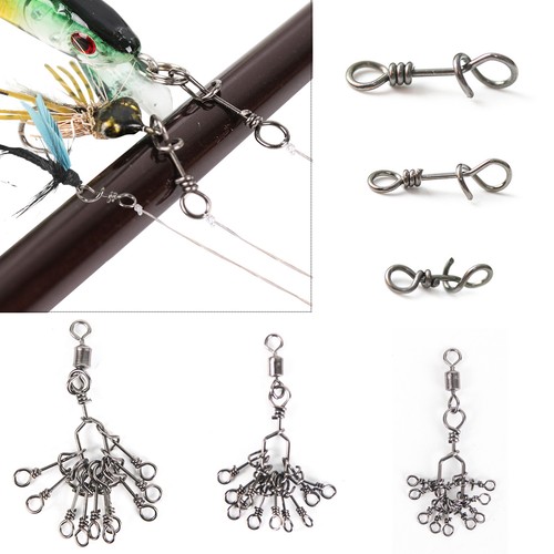 Fly Fishing Twist Clip 10pcs/lot Stainless Steel Fly Fishing Accessory Snap Hook - Picture 6 of 7