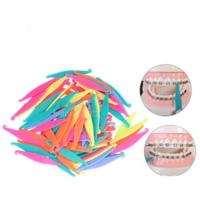 100 Pcs Dental Orthodontic Elastic Placers - Tool For Putting Rubber Bands On Braces