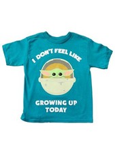 Star Wars Boys Green Baby Yoda "I Don't Feel Like Growing Up Today" Tee