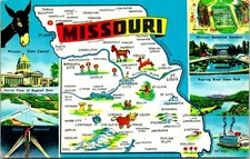 Missouri State Capitol Bagnell Dam Shape Postcard Unused (31823)