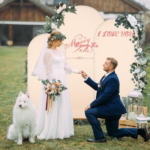 Metal/Wood Adjustable Size Wedding Arch Backdrop Stand &Drape Pampas Grass Decor - Picture 126 of 182