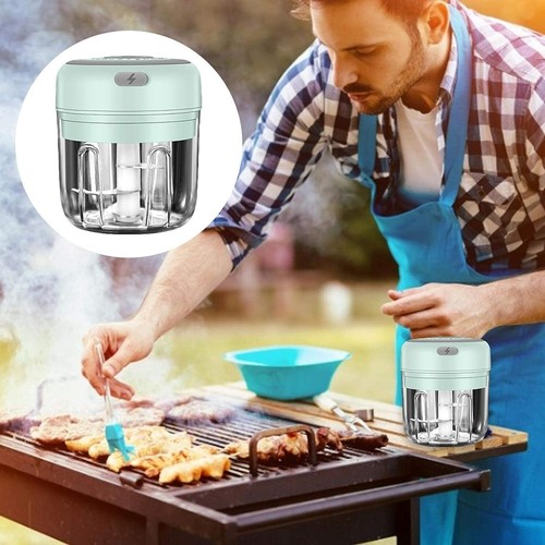 Electric 250ML Garlic Press Chopper Chili Onion Fruits Meat Mincer Blender Mixer - Picture 6 of 23