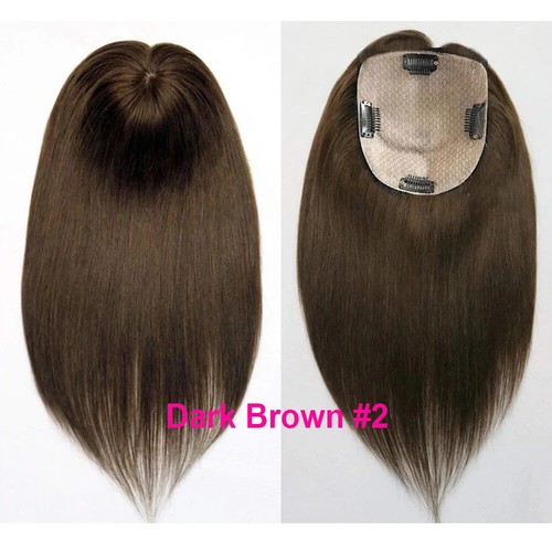 Skin Base Topper Virgin Human Hair Piece Natural Scalp Top Women Toupee Overlay - Picture 14 of 18