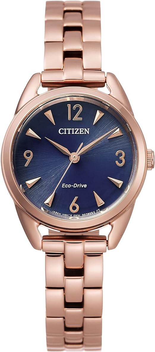 CITIZEN EM0688-78L WEEKENDER ECO-DRIVE BLUE DIAL ROSE GOLD TONE WOMENS WATCH