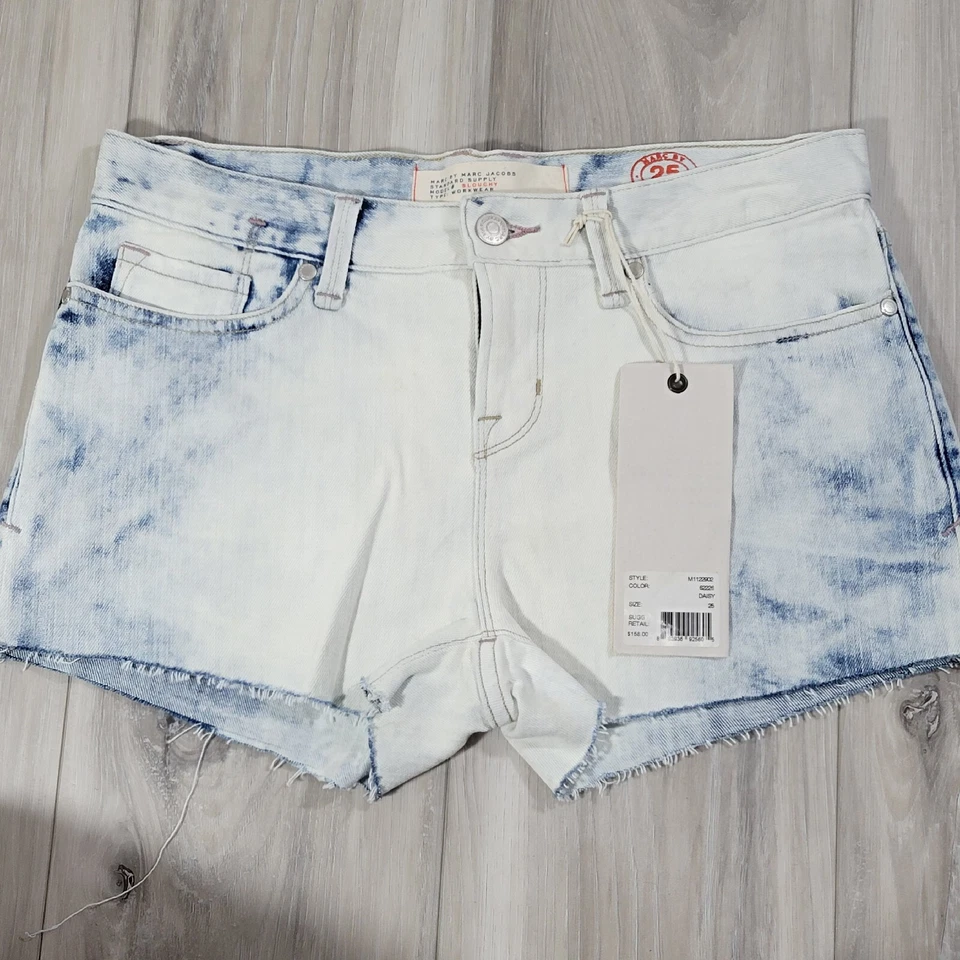 Pantalones Cortos Marc By Marc Jacobs Para Mujer 25 Denim Lavado Ligero Slouchy Margarita Nuevos Foto 2 de 4