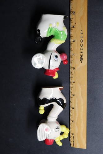 Vtg Anthropomorphic Mouse Salt & Pepper Shakers Japan Hand Painted Ceramic 1950s - Picture 10 of 10