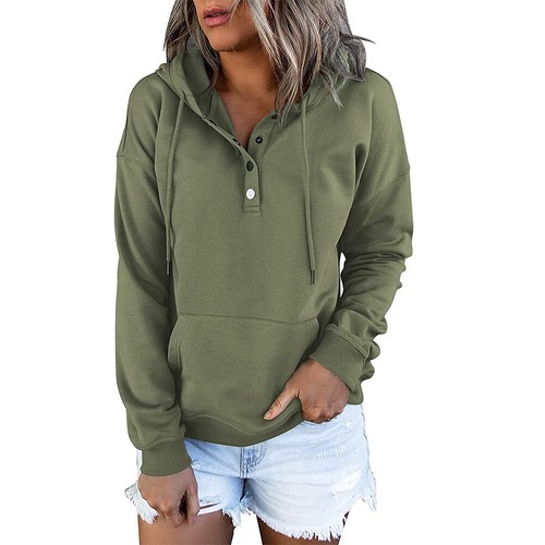Damen-Sweatshirt Mit Kapuze Warmes Winteroberteil Pullover Bluse < - Bild 6 von 21