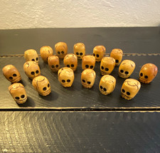 VTG Ceramic Skull Handmade Chunky Stone Like Bead Lot of 20 Pieces Aged 1”