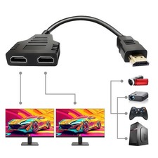 HDMI Splitter Cables Male 1080P to Dual Female 1 to 2 Way HDMI Splitter Adapt...