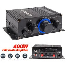 400 Watts Hi-Fi Power Amplifier 12V 2 Channel Stereo Digital Audio AMP FM AK-170