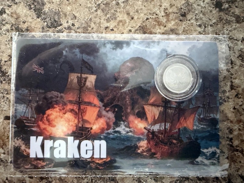 2026 Liberia 25 Dollars Kraken Platinum 0.999 1/500 oz Coin KM#999 w/COA