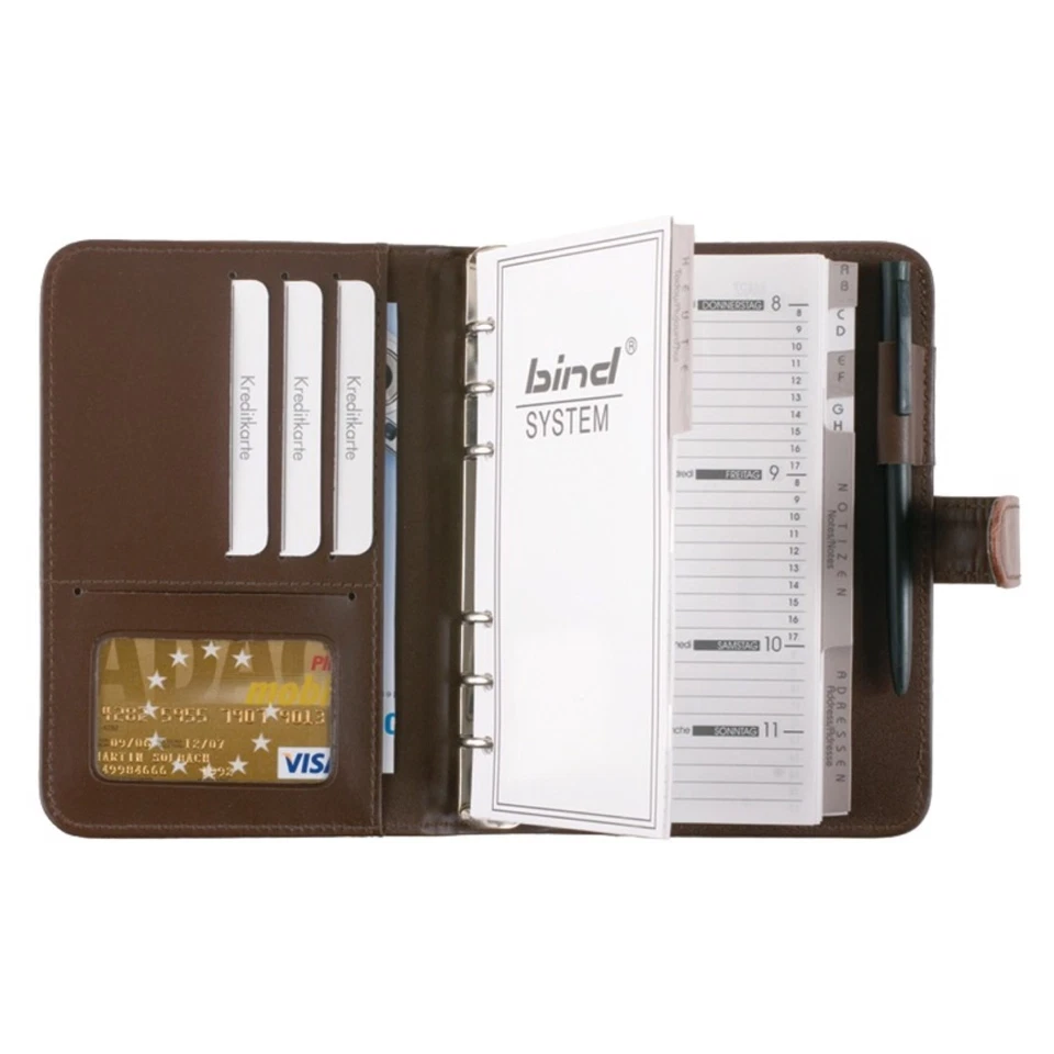 bind Systemplaner A6 Terminplaner Kalendereinlage 2026  Lederimitat braun 16601 - Bild 2 von 2