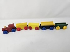 Vintage 5 Kid Connection Wooden Magnetic Train Cars Brio Thomas Compatible Lot