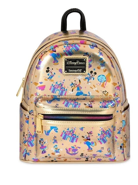 【未使用品】カルフォニア Disney Park Loungefly 70周年 Disney Parks Loungefly Disneyland 70th Anniversary Gold Metalic