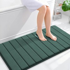 OLANLY Memory Foam Bath Mat 44x24, Super Soft 44" X 24", Blackish Green