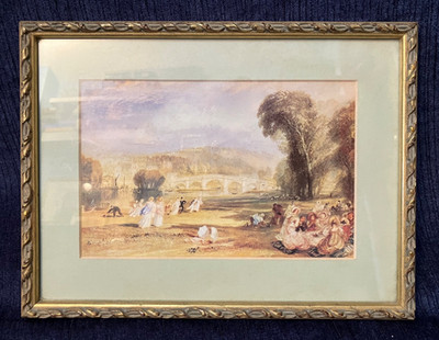 Vintage verzierter vergoldeter Rahmen, 12 x 9'', Richmond Hill von Turner Druck