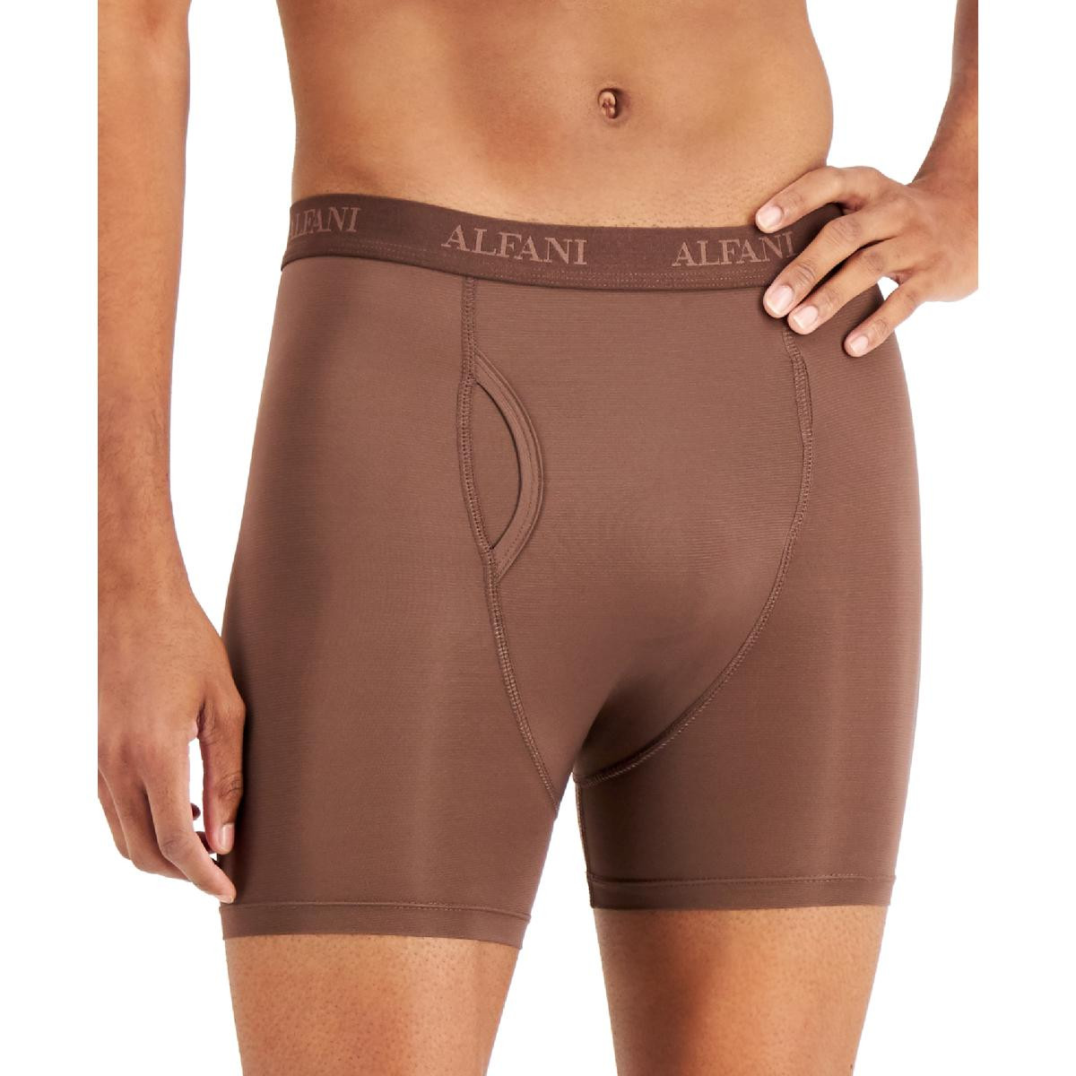 Мужское коричневое влагоотводящее нижнее белье из воздушной сетки Alfani Мужские трусы-боксеры S BHFO 9726 2390₽