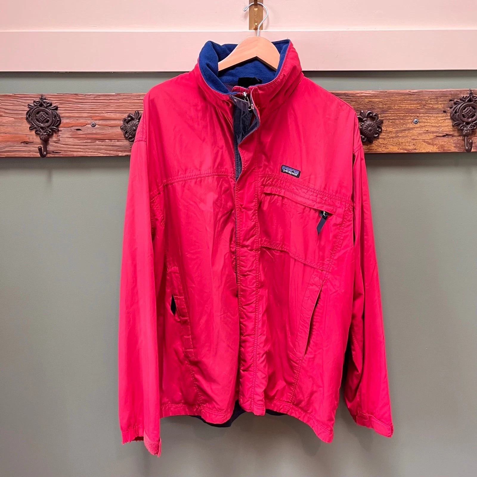 Vintage Patagonia Red Full Zip Lined Jacket Mens Large 90s Hong Kong