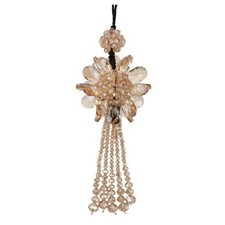 Crystal Flower Ball Car Pendant, Auto Rear View Mirror Hanging Champagne