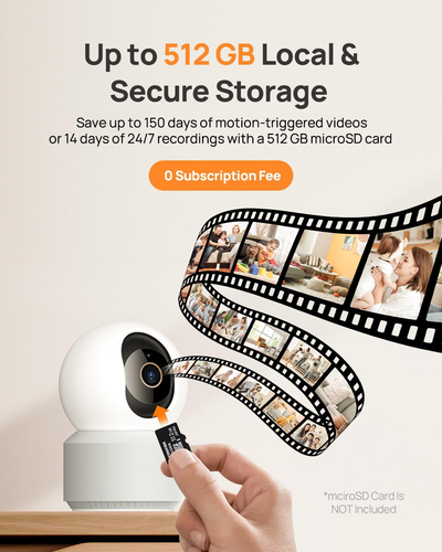 Anona Pano 4K UHD Indoor Security Camera 4 Pack, 360° Pan-Tracking Dome Camera f - Afbeelding 7 van 11