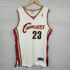 Vintage Reebok NBA Cleveland Cavaliers #23 Lebron James White Jersey Sz XL