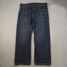 Levi's 569 Jeans mens 38x30 Blue Denim Distressed Retro Dark Wash Baggy Street