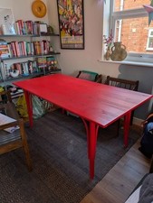 Habitat 60 Larsa 6 Seater Solid Birch Dining Table - Red
