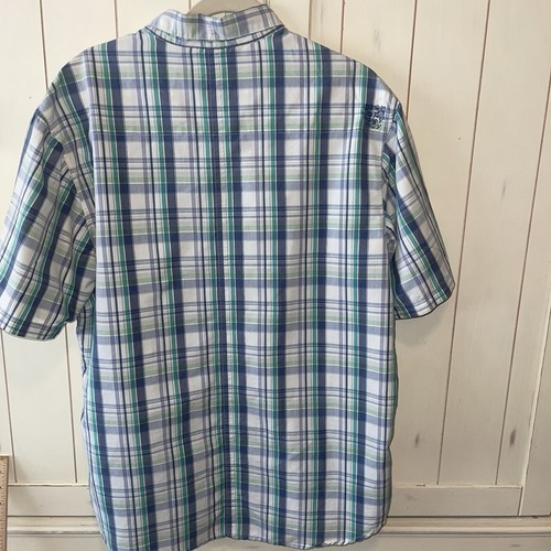 Y2K Quiksilver Shirt Men' Sz L Short Sleeve Skateboarding Button-Up Plaid Surf - Picture 7 of 10
