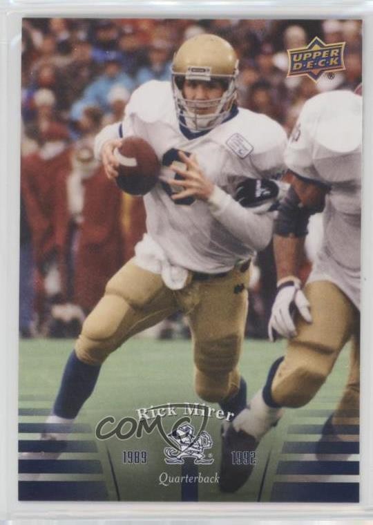 2013 Upper Deck University of Notre Dame Rick Mirer #60 0h1