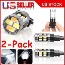 2X 3157 3156 Switchback LED Turn Signal Light DRL Bulbs White Amber 4157na 3457a