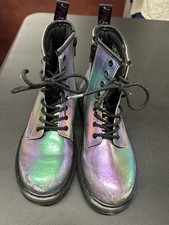 Dr. Martens Youth Size 4 Shiny Rainbow Kid's Collection Boots
