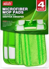 HOMEXCEL Microfiber Mop Pads Compatible with Swiffer Sweeper Mops, Pack of 4 