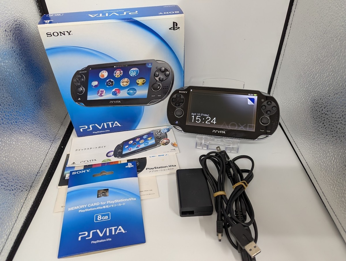 B5542 Sony PS Vita PCH-1000 console Crystal Black Handheld system