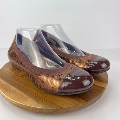 Vionic 10 Orthaheel Allora Women's Ballet Flat Bronze Lizard Metallic Shiny Shoe