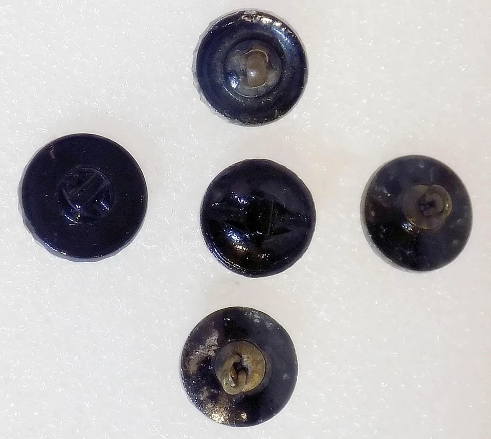 Lot of 5 Silver Luster Black Glass Buttons Lacy Diamond Daisy Swirls SL2 - Image 4 of 4