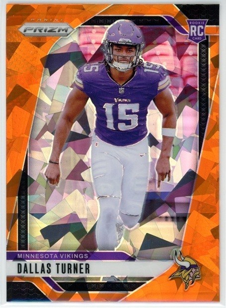 Dallas Turner 2024 Panini Prizm #324 Rookie Vikings Alabama Orange Ice RC