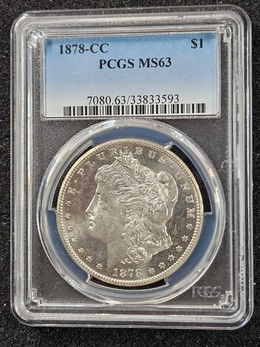 🌟1878-CC $1 Morgan Silver Dollar Carson City PCGS MS63 BU UNC US Coin SEMI-PL