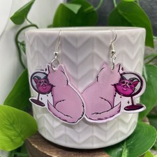 2.25  Silver-tone Acrylic Retro Drop Dangle Earring Set New Free Ship C1360