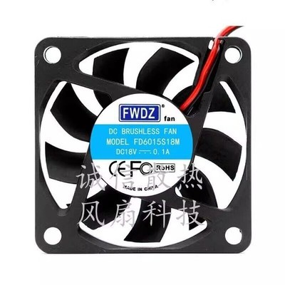FWDZ FD6015S18M DC18V 0.1A 60*60*15MM 2-Wire Cooling Fan &ex