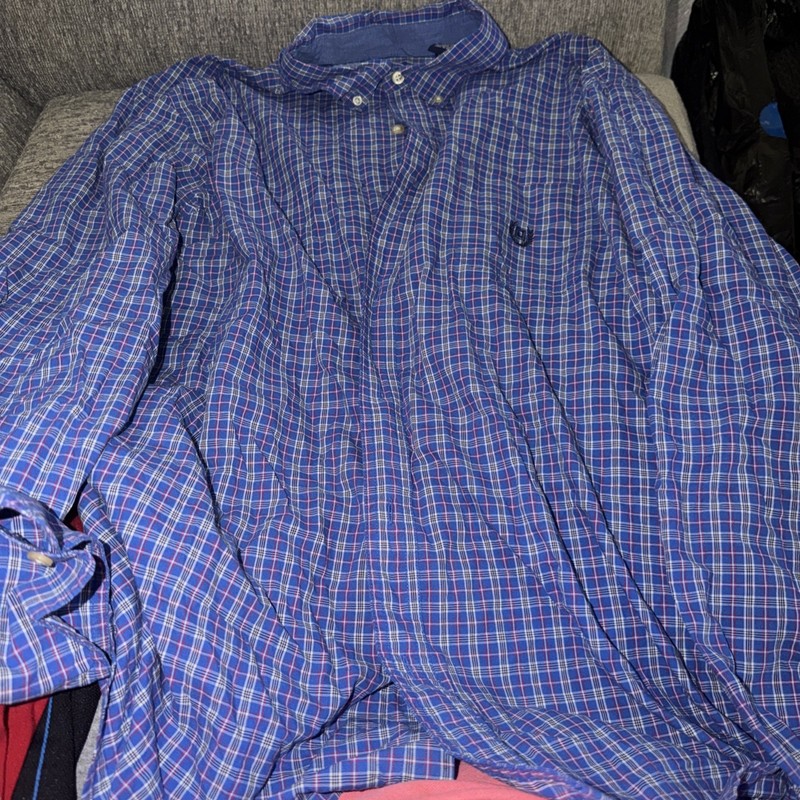 Chaps Shirt Mens Multi Plaid Cotton Long Sleeve Easy Care Collared Button Down