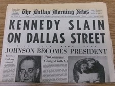 ORIGINAL Dallas Morning News KENNEDY SLAIN ON DALLAS ST., Nov 23, 1963 complete