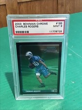 Charles Rogers Rookie RC 2003 Bowman Chrome #185 Detroit Lions PSA 9 Mint
