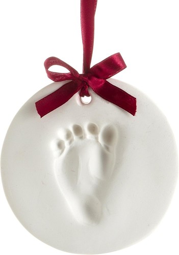 Baby's Handprint or Footprint Christmas Ornament, Easy No-Bake Keepsake Kit, ... - Picture 2 of 12