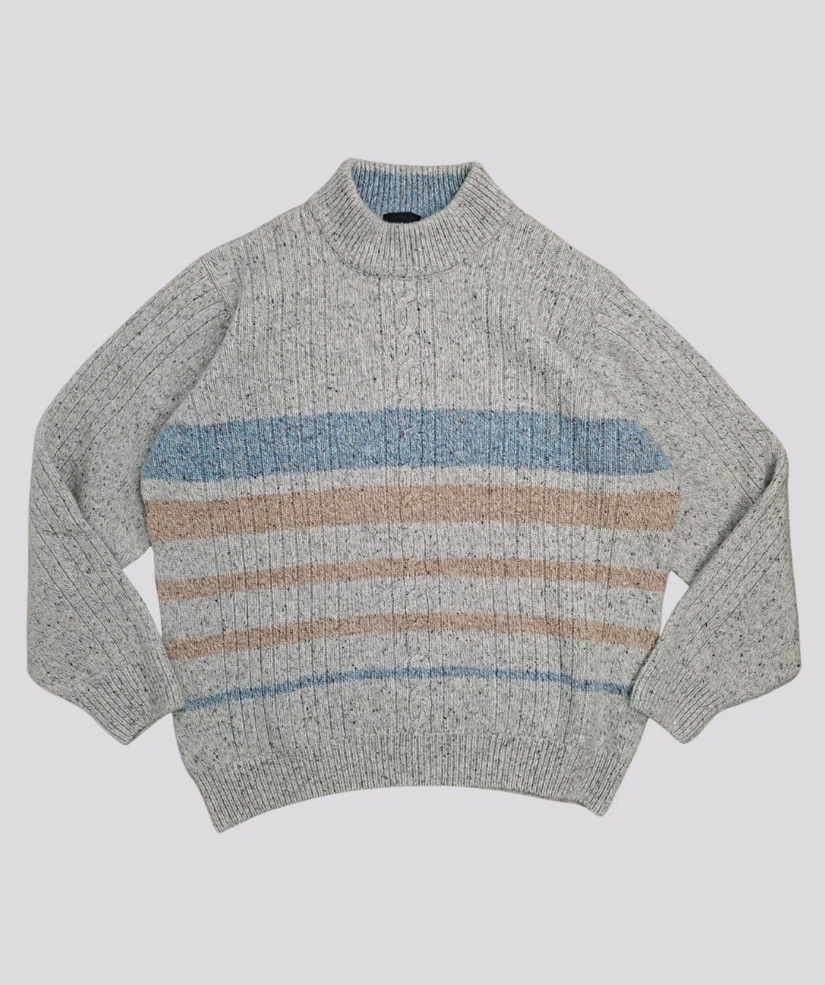 Fischer Striped Pattern Winter Round Neck Sweater… - image 1